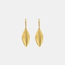 Leaf Earrings Short Hooks 22ct Gold Plate