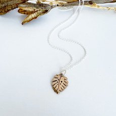 Monstera Necklace Bronze-jewellery-The Vault