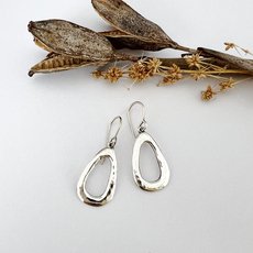 Petite Open Drop Earrings Silver-jewellery-The Vault