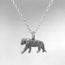 Striking Tiger Necklace Silver