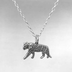 Striking Tiger Necklace Silver-jewellery-The Vault