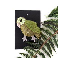 Kakapo Felt Brooch -jewellery-The Vault