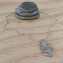 Leaf Imprint Pendant Silver