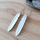 Large Seagull Feather Earrings Silver