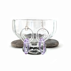 Glass Link Earrings Lilac-jewellery-The Vault