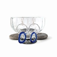 Glass Link Earrings Blue-jewellery-The Vault