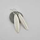 Large Silver Leaf Earrings Matte Finish