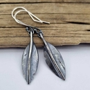 Rata Leaf Earrings Oxidised Finish