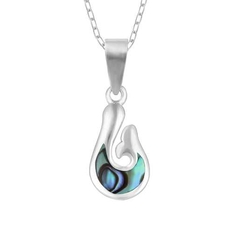 Paua Hook Necklace Silver-jewellery-The Vault