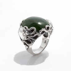 Pounamu Twin Octopus Ring-jewellery-The Vault