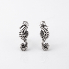 Seahorse Studs Silver-jewellery-The Vault