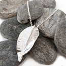 Large Autumn Leaf Pendant Silver