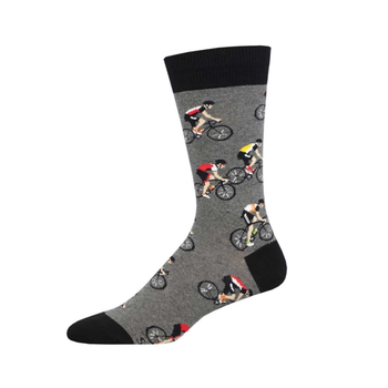 Men's Socks Cycling Crew Grey Heather