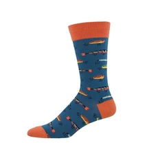 Men's Socks Just Fishin' Steel Blue-artists-and-brands-The Vault