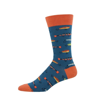 Men's Socks Just Fishin' Steel Blue