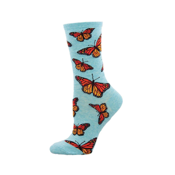 Woman's Socks Social Butterfly Blue Heather