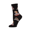 Woman's Socks Cats on Books Black