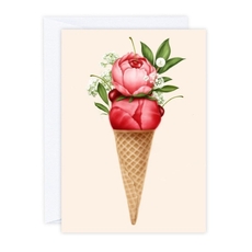 Cherry Peonies Sorbet Card-cards-The Vault