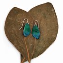 Enamelled Butterfly Wing Earrings Sea Green