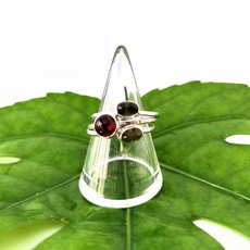 Tourmaline Rings Silver Set of 3 Rings Size O-jewellery-The Vault