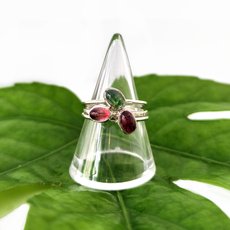 Tourmaline Rings Silver Set of 3 Rings Size L-jewellery-The Vault