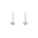 Mini Fan Tail Hook Earrings Silver