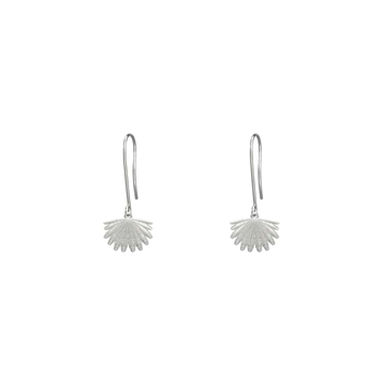 Mini Fan Tail Hook Earrings Silver