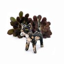 Ceramic Figurine Cat Black Brown