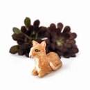 Ceramic Figurine Cat Brown Sitting