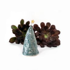 Little Ceramic Christmas Tree Deep Green Tall-artists-and-brands-The Vault