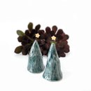 Little Ceramic Christmas Tree Deep Green Tall