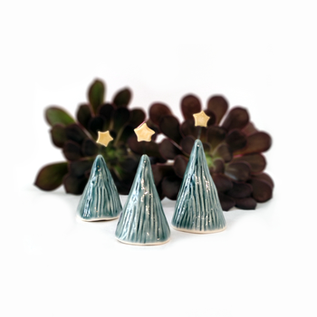 Little Ceramic Christmas Tree Deep Green Mini