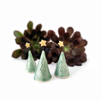 Little Ceramic Christmas Tree Mid Green Mini