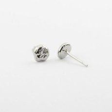 Mini Molten Nugget Studs Silver-jewellery-The Vault