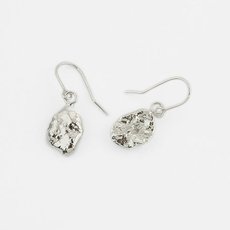 Molten Nugget Earrings Silver-jewellery-The Vault