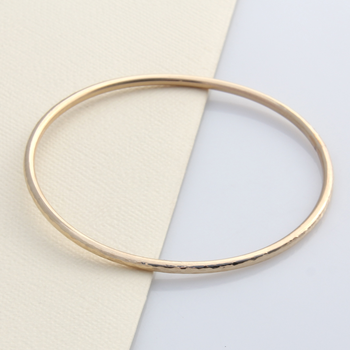 Harmony Planished Bangle 14k Rolled Gold