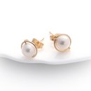 Gold Lulu Studs White Pearl