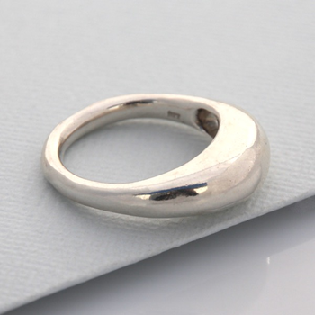 Large Pebble Ring Silver