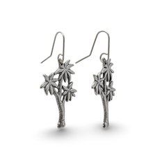 Cabbage Tree Earrings Silver-jewellery-The Vault