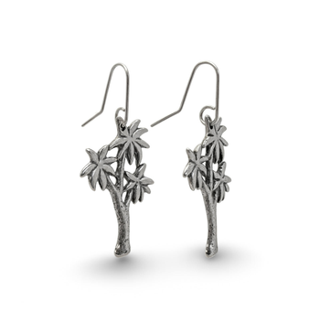 Cabbage Tree Earrings Silver