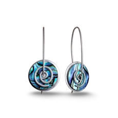 Paua Silver Spiral Drop Earrings Small-jewellery-The Vault