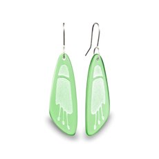 Glass Kowhai Flower Earrings Green-jewellery-The Vault