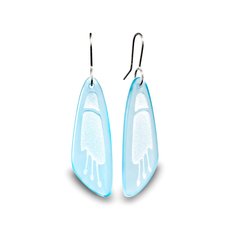 Glass Kowhai Flower Earrings Light Blue-jewellery-The Vault