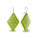 Glass Ponga Diamond Earrings Green