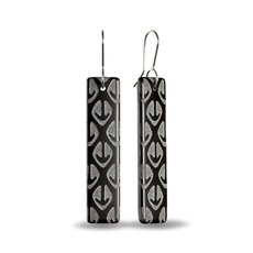 Glass Ponga Drop Earrings Black-jewellery-The Vault