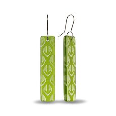 Glass Ponga Drop Earrings Green-jewellery-The Vault