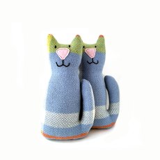 Vintage Wool Blanket Sitting Cat-lifestyle-The Vault