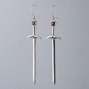 Garnet Sacred Blades Earrings