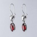 Salem Cat Garnet Drop Earrings