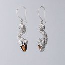 Tigers Eye Squirrel Earrings Silver